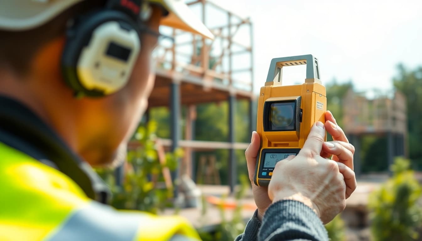 Utilizza l'inclinometro digitale per misurare con precisione l'angolo in un cantiere.