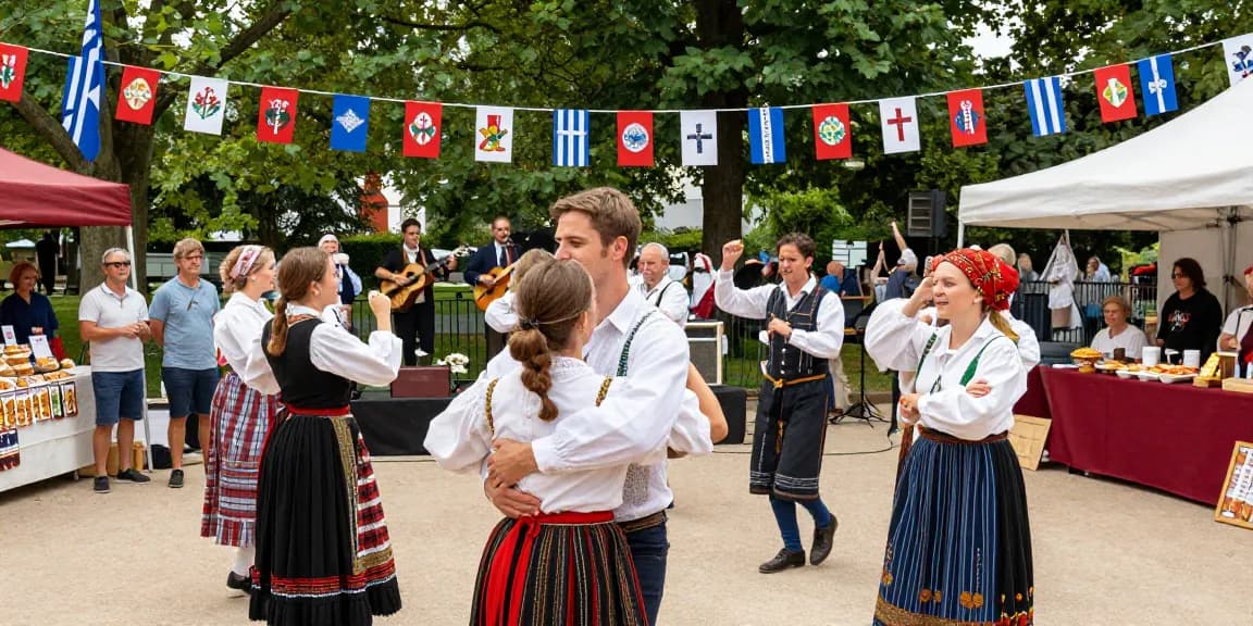 Celebrating Breton culture at an event showcasing m98 ฝากถอนออโต้ มือถือ, with traditional music, dance, and community spirit.