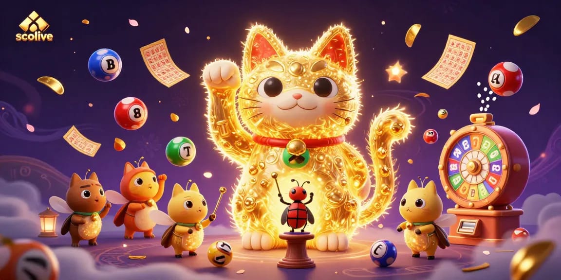 Socolive captures players' luck with dynamic golden fireflies and casino symbols in a vibrant illustration.