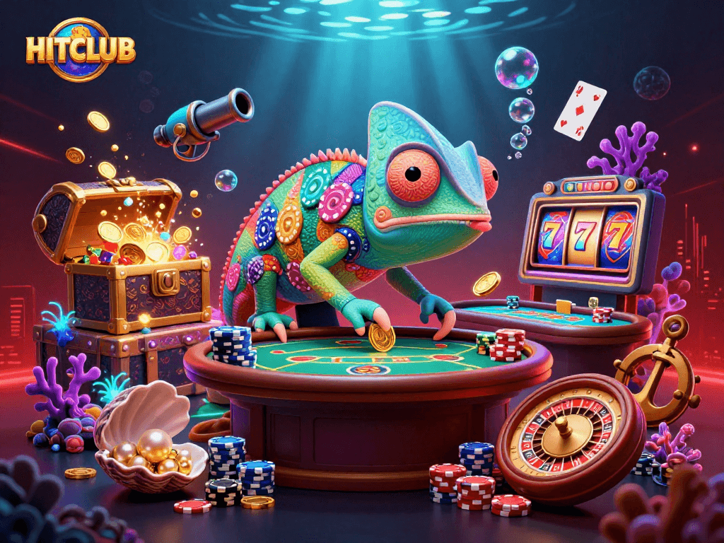 Engage in thrilling gameplay at HITCLUB with vibrant 3D casino characters and rich gaming elements.
