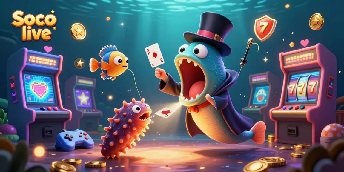 Soco live showcases a vibrant underwater casino scene with magical sea creatures and engaging gambling elements.