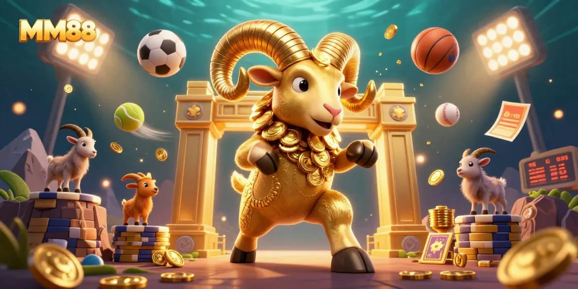 MM88 introduces thrilling sports betting dynamics with a vibrant 3D casino scene.