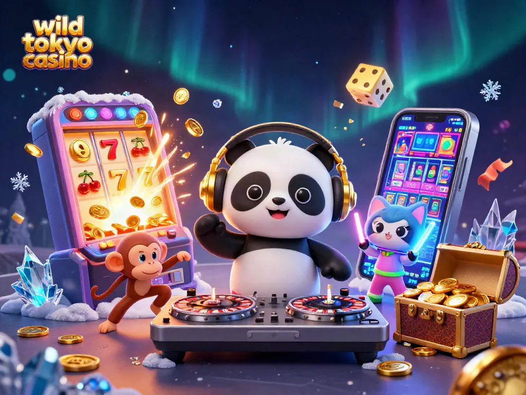 Experience thrilling gaming at Wild Tokyo Casino with vibrant characters and dynamic casino elements.