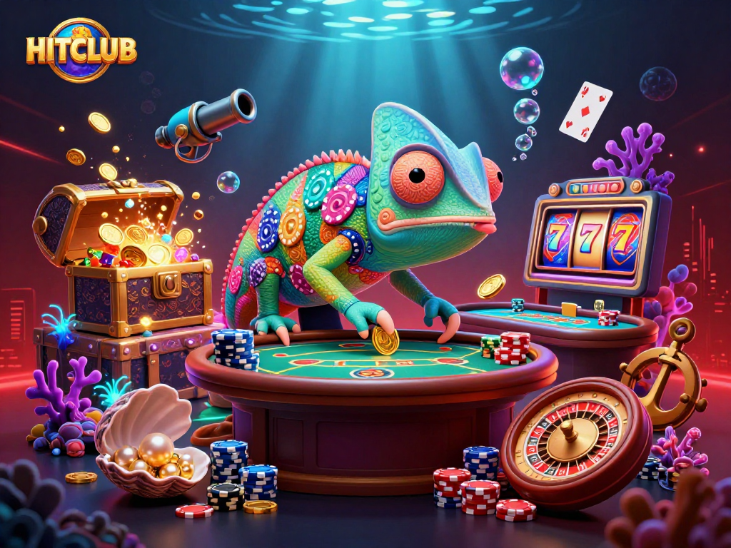 Engage in thrilling gameplay at HITCLUB with vibrant 3D casino characters and rich gaming elements.