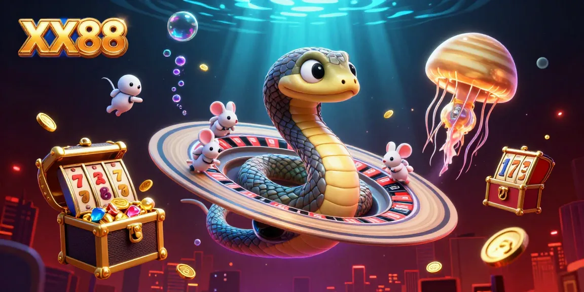 Engage with XX88’s rich casino experience as an astronaut mouse bets on the Saturn ring roulette wheel