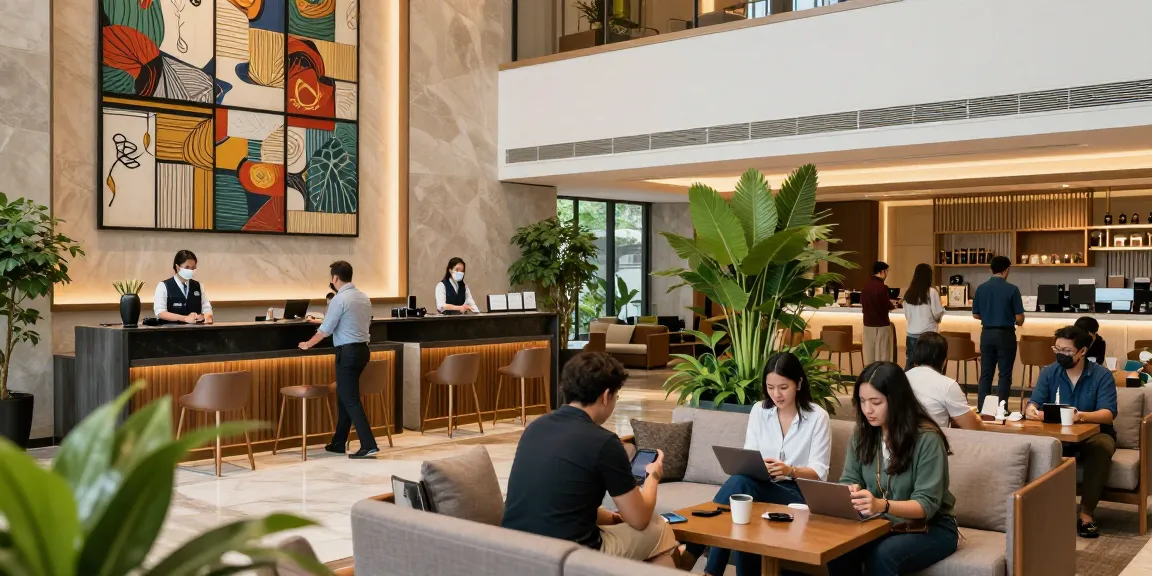 rokok88 hotel lobby with welcoming staff and modern decor