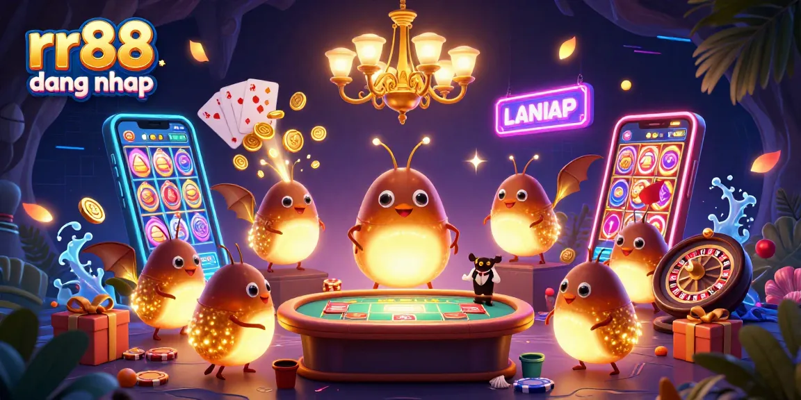 Experience rr88 dang nhap with vibrant casino action and glowing glowworms illuminating the gameplay.