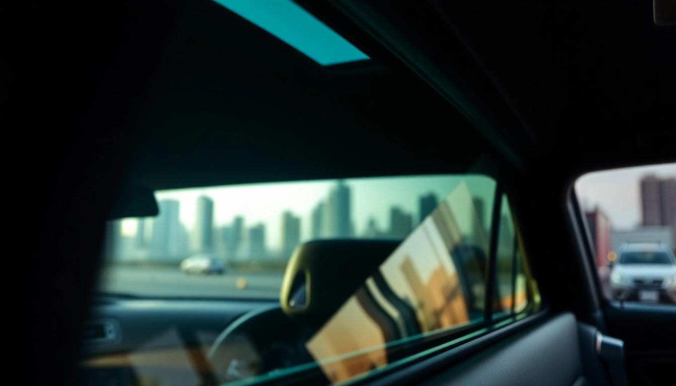 Ceramic window tint providing a sleek and modern look to a car's interior.