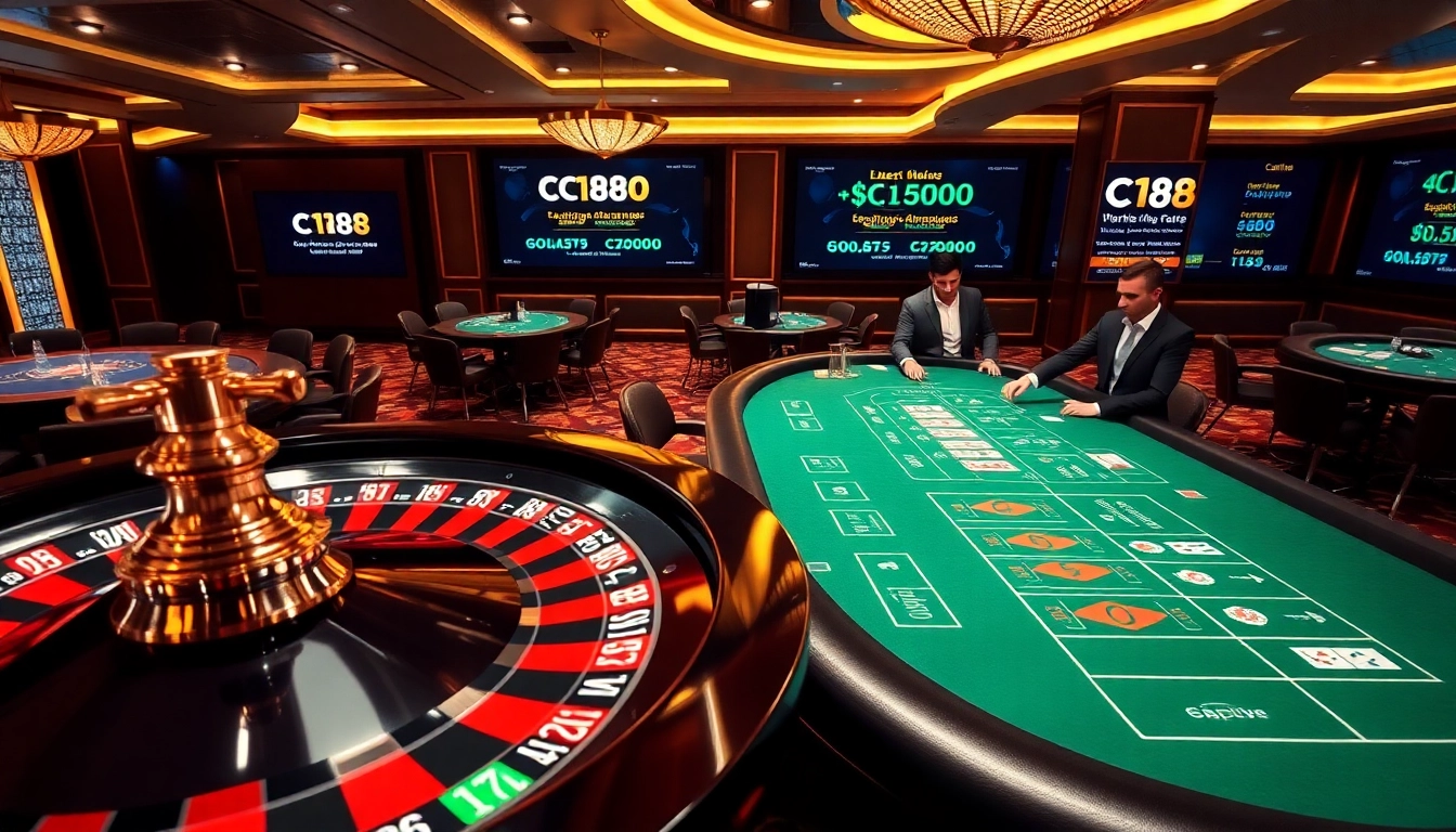 Experience thrilling gameplay at C168 with professional dealers and vibrant casino atmosphere.